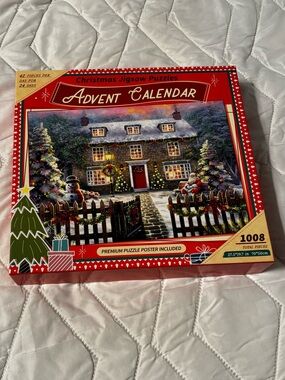 Jigsaw Advent Calendar Puzzle Box - Red, Green, White